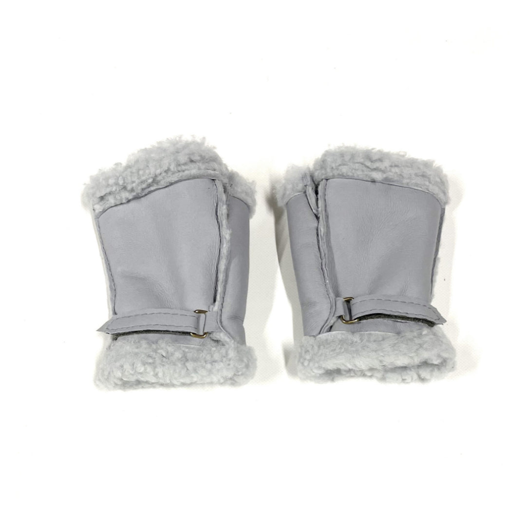 100% Genuine Sheepskin Fingerless Gloves Mittens In Various Sizes And Colours Made In The UK