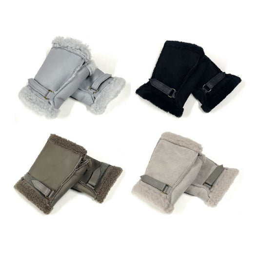 100% Genuine Sheepskin Fingerless Gloves Mittens In Various Sizes And Colours Made In The UK