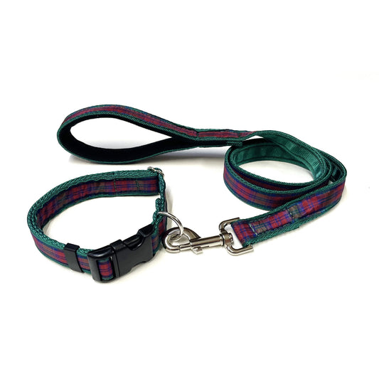 Tartan Dog Lead And Collar Set 25mm Wide Small Medium Large