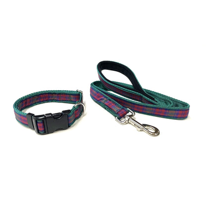 Tartan Dog Lead And Collar Set 25mm Wide Small Medium Large