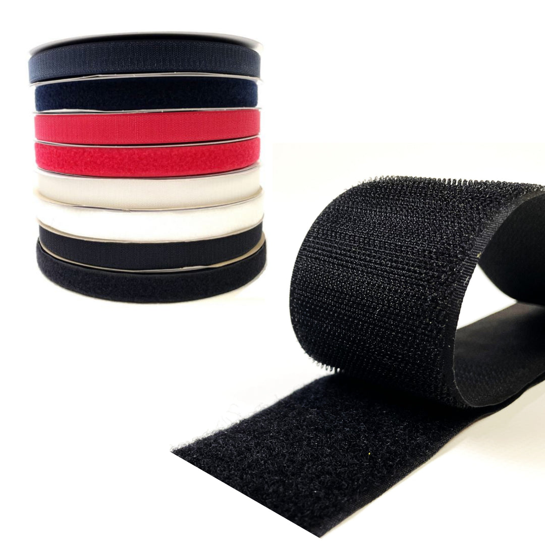 25mm Sew On Hook And Loop Interlocking Tape In 4 Colours Sewing Crafts ...