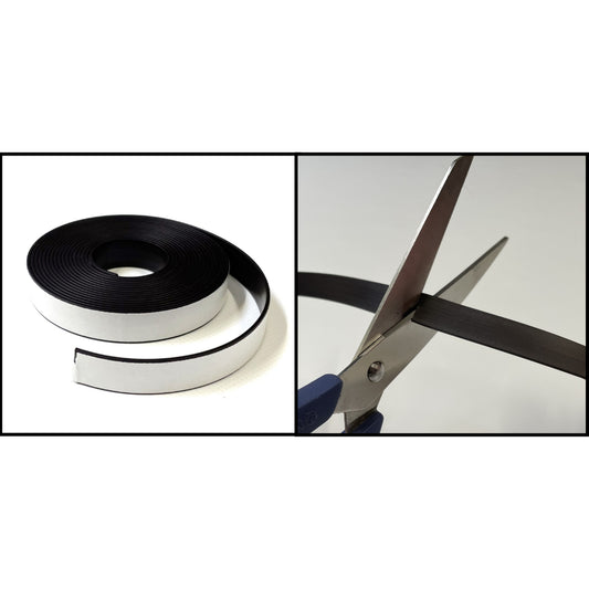 Self Adhesive Magnetic Tape Flexible Sticky Back Strip 1 Metre Or 3 Metres Long 12.7mm Wide