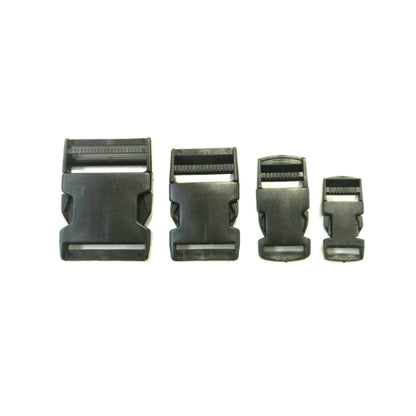 20mm 25mm 40mm 50mm Black Plastic Side Release Buckles For Webbing Bags Straps