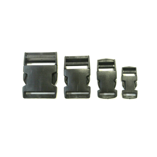 20mm 25mm 40mm 50mm Black Plastic Side Release Buckles For Webbing Bags Straps