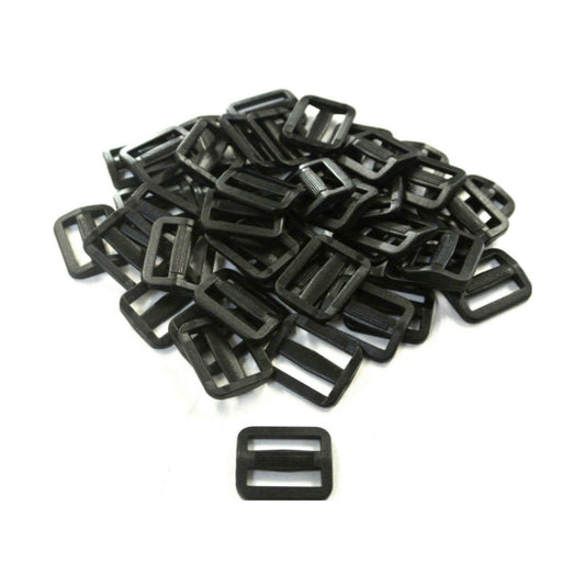 20mm Black Plastic 3 Bar Slides Triglides For Handles Straps Webbing Bags Crafts