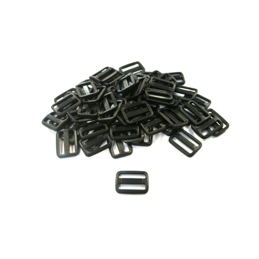 25mm Black Plastic 3 Bar Slides Triglides For Handles Straps Webbing Bags Crafts