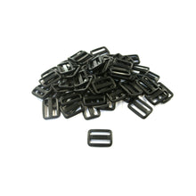 Load image into Gallery viewer, 25mm Black Plastic 3 Bar Slides Triglides For Handles Straps Webbing Bags Crafts