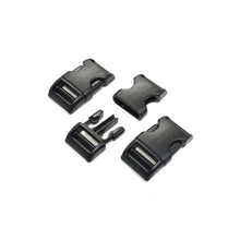 Load image into Gallery viewer, Curved Side Release Buckles Black Plastic 13mm 16mm 20mm 25mm For Webbing Straps Bags Collars Harnesses