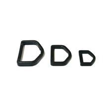 Load image into Gallery viewer, Black Plastic D-Rings For Webbing Straps Crafts 25mm 40mm 50mm