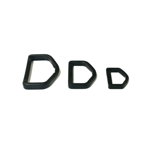 Black Plastic D-Rings For Webbing Straps Crafts 25mm 40mm 50mm