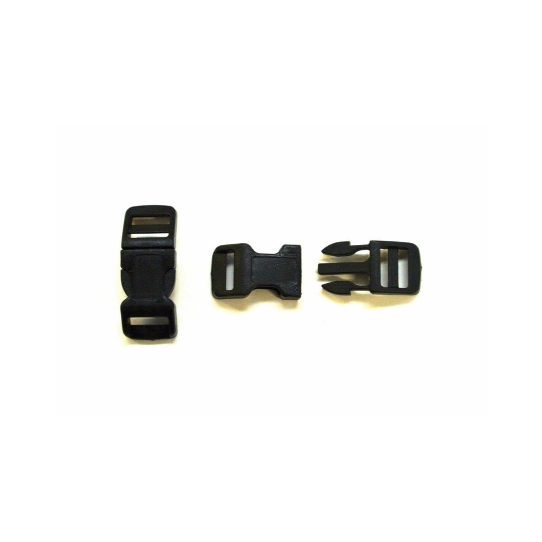 13mm Black Nylon Curved Side-Release Buckles For Collars Straps Bags