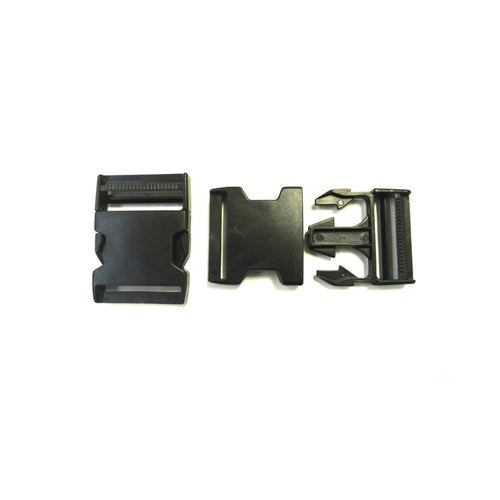 50mm Black Plastic Side-Release Buckles For Webbing Bags Straps Fastenings x10