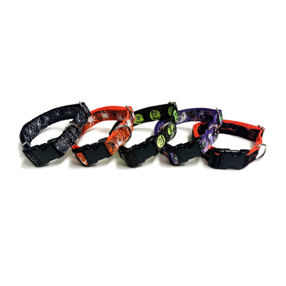 Halloween Dog Collars Adjustable 25mm Wide In Various Designs Small Medium Large