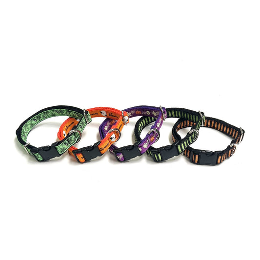 Halloween Dog Collars Adjustable 20mm Wide In Various Designs Small Medium Large