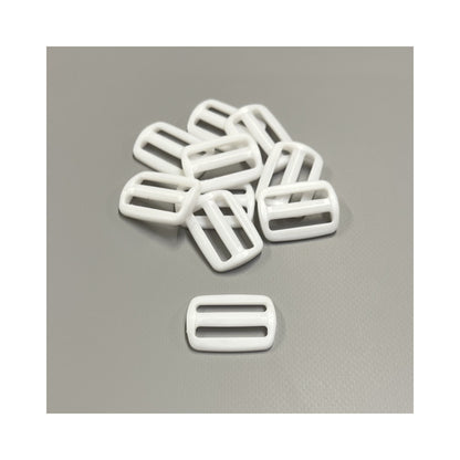 25mm White Plastic 3 Bar Slides Tri Glide For Handles Straps Webbing Bags Crafts