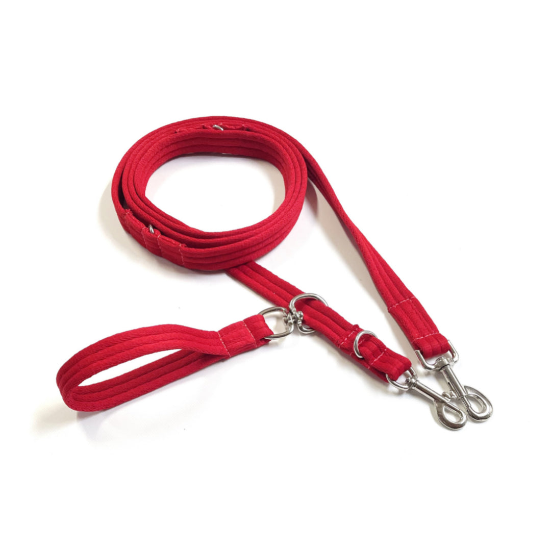 Double Ended Dog Lead With Sliding Swivel Handle Set In 25mm Air Webbing