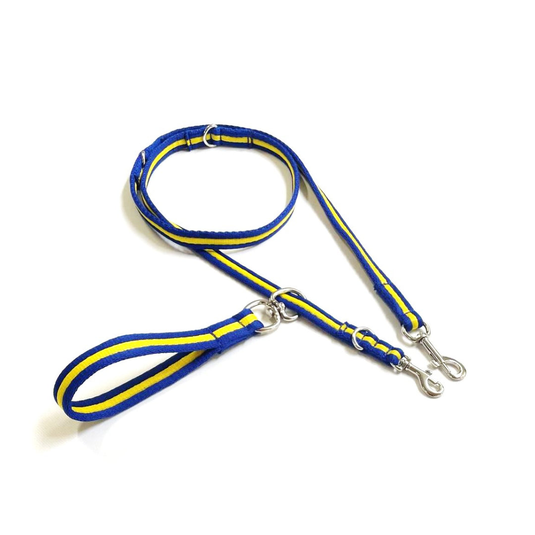 Double Ended Dog Lead With Sliding Swivel Handle Set In 20mm Air Webbing