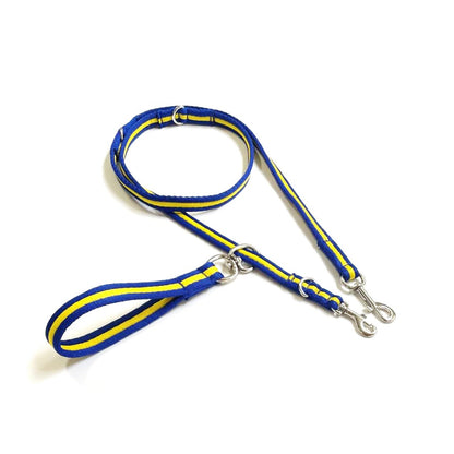Double Ended Dog Lead With Sliding Swivel Handle Set In 20mm Air Webbing