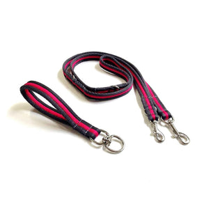 Double Ended Dog Lead With Sliding Swivel Handle Set In 20mm Air Webbing