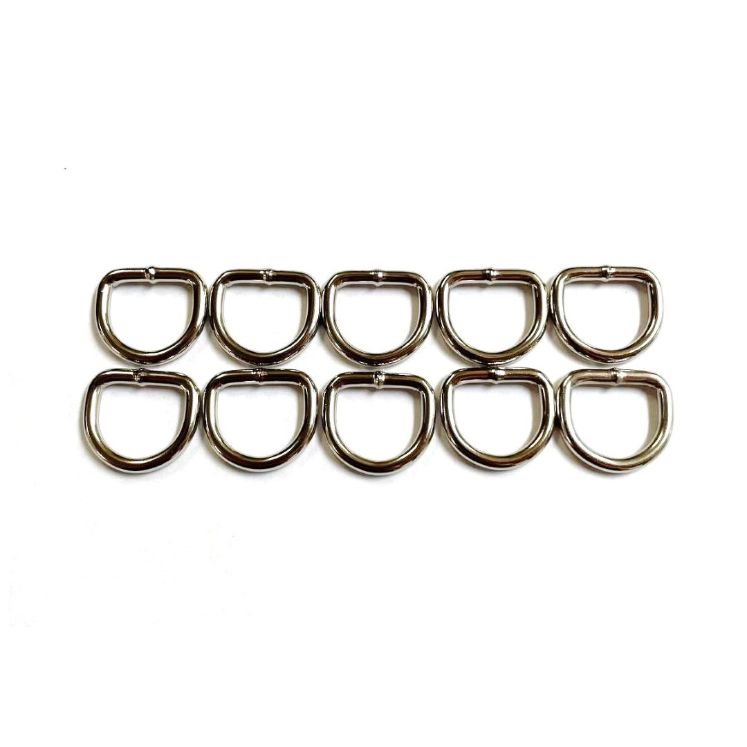 Welded D-ring 10mm - 38mm Nickel Plated For Webbing Straps Bags Handles Dog Leads Collars
