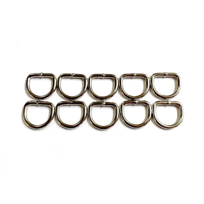 Welded D-ring 10mm - 38mm Nickel Plated For Webbing Straps Bags Handles Dog Leads Collars