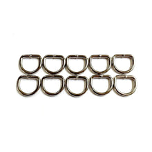 Load image into Gallery viewer, Welded D-ring 10mm - 38mm Nickel Plated For Webbing Straps Bags Handles Dog Leads Collars