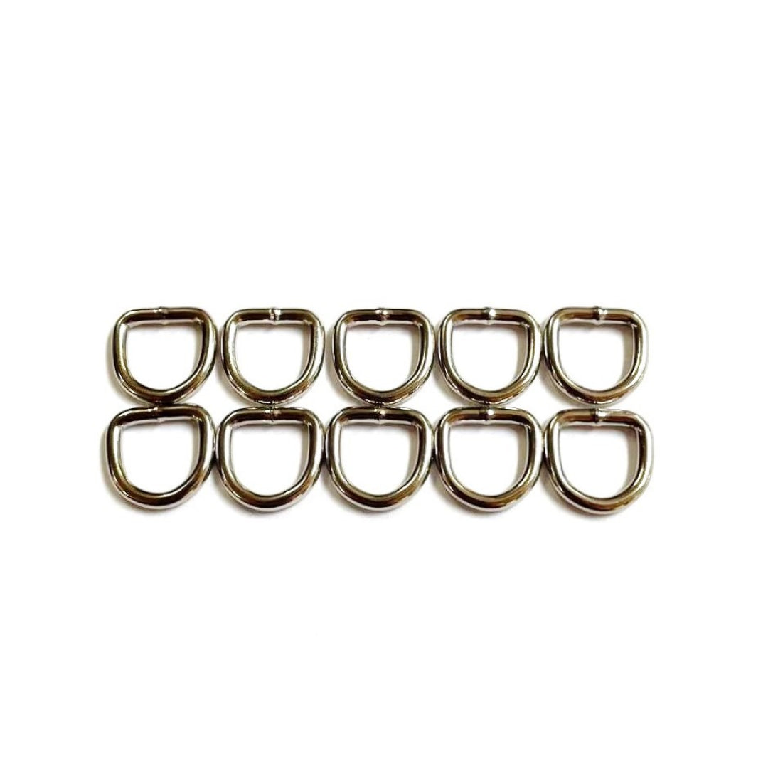 Welded D-ring 10mm - 38mm Nickel Plated For Webbing Straps Bags Handles Dog Leads Collars