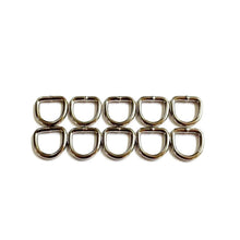 Load image into Gallery viewer, Welded D-ring 10mm - 38mm Nickel Plated For Webbing Straps Bags Handles Dog Leads Collars