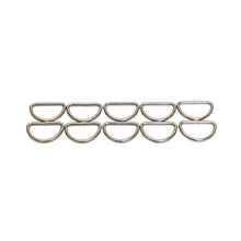 Load image into Gallery viewer, Welded D-ring 10mm - 38mm Nickel Plated For Webbing Straps Bags Handles Dog Leads Collars