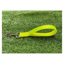 Load image into Gallery viewer, Dog Leads In 25mm Fluorescent Yellow Webbing Training Leash Long Line Short Close Control In Various Lengths