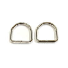 Load image into Gallery viewer, Nickel Plated Welded Gear D-Rings 25mm 32mm 38mm 50mm Wide 5/6mm Thick For Webbing Straps Handles Leather Bags