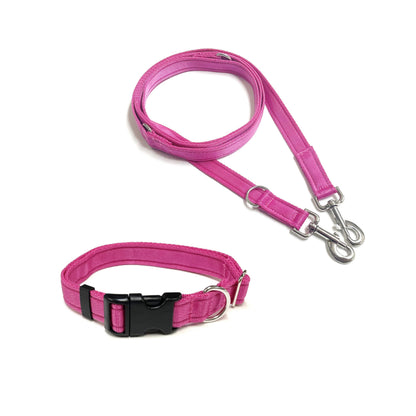 Dog Collar And Police Style Dog Lead Set 25mm Cushion Webbing Small Collar In Various Lengths And Matching Colours