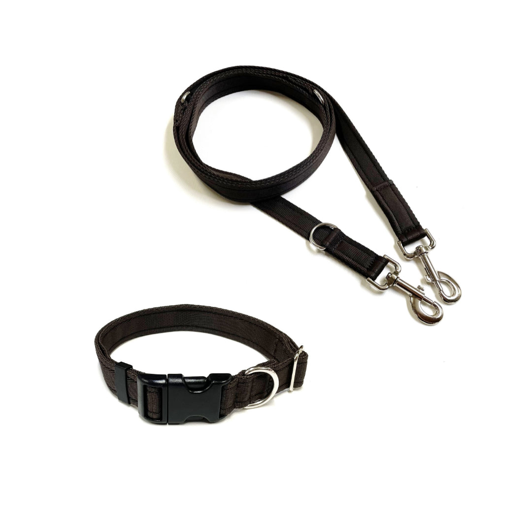 Dog Collar And Police Style Dog Lead Set 25mm Cushion Webbing Small Collar In Various Lengths And Matching Colours