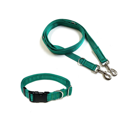Dog Collar And Police Style Dog Lead Set 20mm Cushion Webbing Small Collar In Various Lengths And Matching Colours