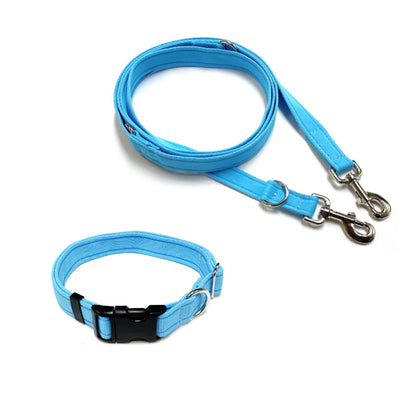 Dog Collar And Police Style Dog Lead Set 25mm Cushion Webbing Small Collar In Various Lengths And Matching Colours