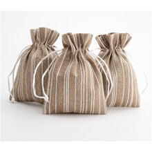 Load image into Gallery viewer, Hessian Drawstring Gift Bags Fabric Linen Christmas Pouch Bags x1 x2 x5 x10 UK Seller