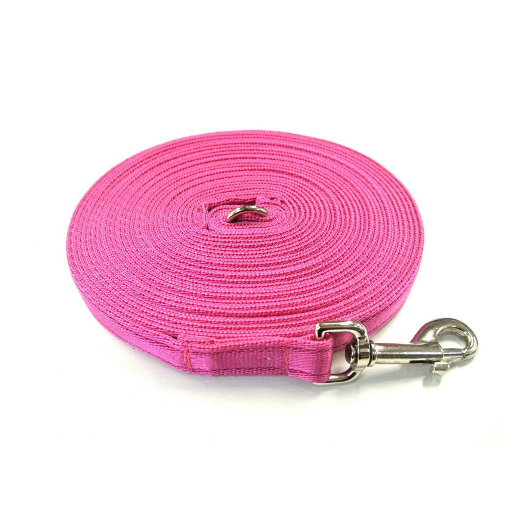 5ft - 50ft Dog Training Lead Obedience Recall Leash Long Dog Lead 25mm Cushion Webbing