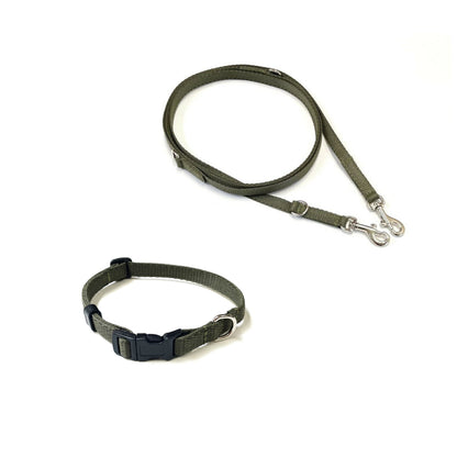 Dog Collar And Police Style Dog Lead Set 13mm Webbing Small Collar In Various Lengths And Matching Colours
