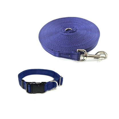 Dog Collar And Lead Set 25mm Cushion Webbing Small Collar In Various Lengths And Matching Colours