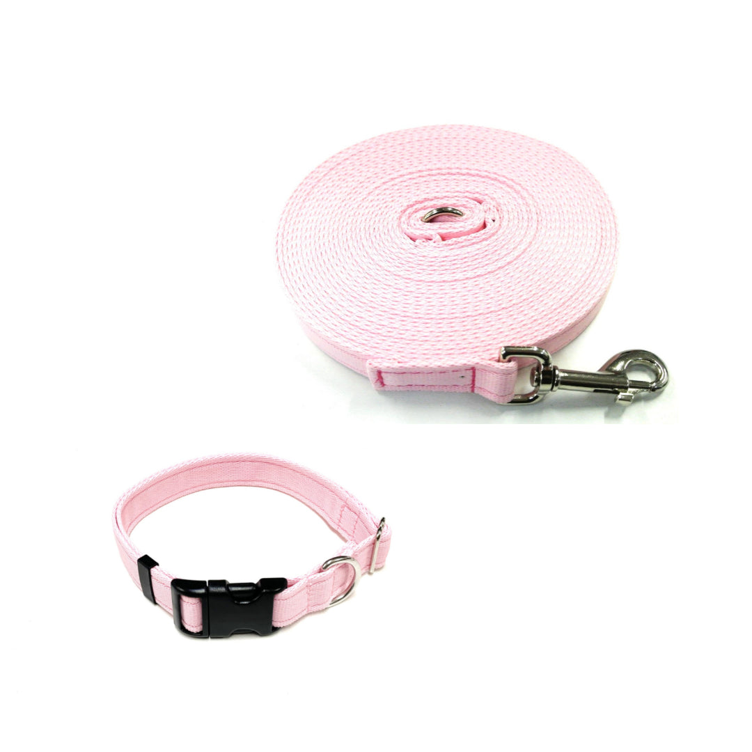 Dog Collar And Lead Set 25mm Cushion Webbing Small Collar In Various Lengths And Matching Colours