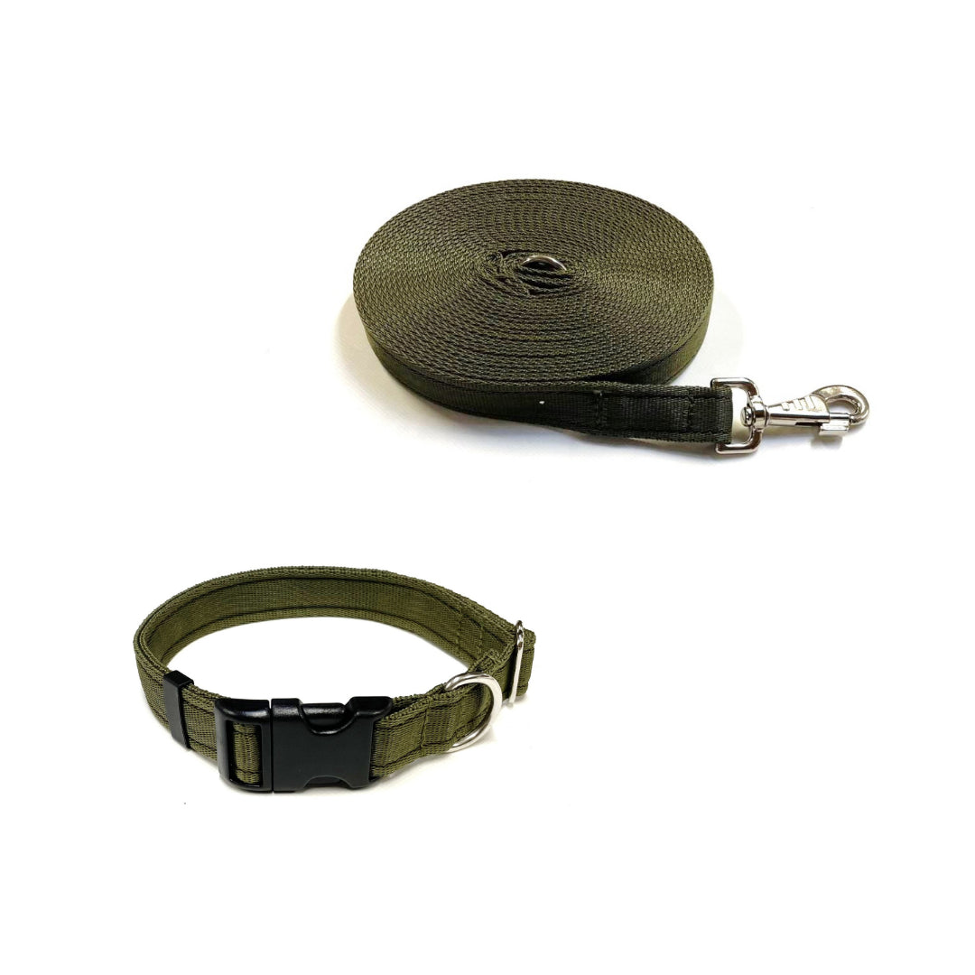 Dog Collar And Lead Set 25mm Cushion Webbing Small Collar In Various Lengths And Matching Colours