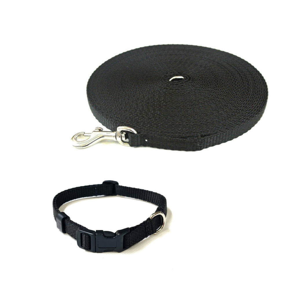 Dog Collar And Lead Set 13mm Webbing Small Collar In Various Lengths And Matching Colours
