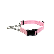 Load image into Gallery viewer, Half Check Chain Dog Collars Adjustable 25mm Wide Cushion Webbing Large X-Large