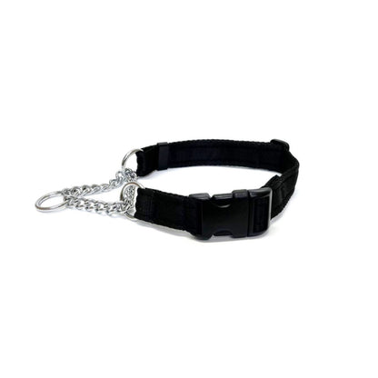 Half Check Chain Dog Collars Adjustable 25mm Wide Cushion Webbing Large X-Large
