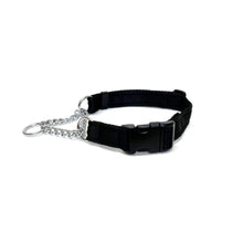 Load image into Gallery viewer, Half Check Chain Dog Collars Adjustable 25mm Wide Cushion Webbing Large X-Large