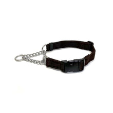 Load image into Gallery viewer, Half Check Chain Dog Collars Adjustable 25mm Wide Cushion Webbing Large X-Large