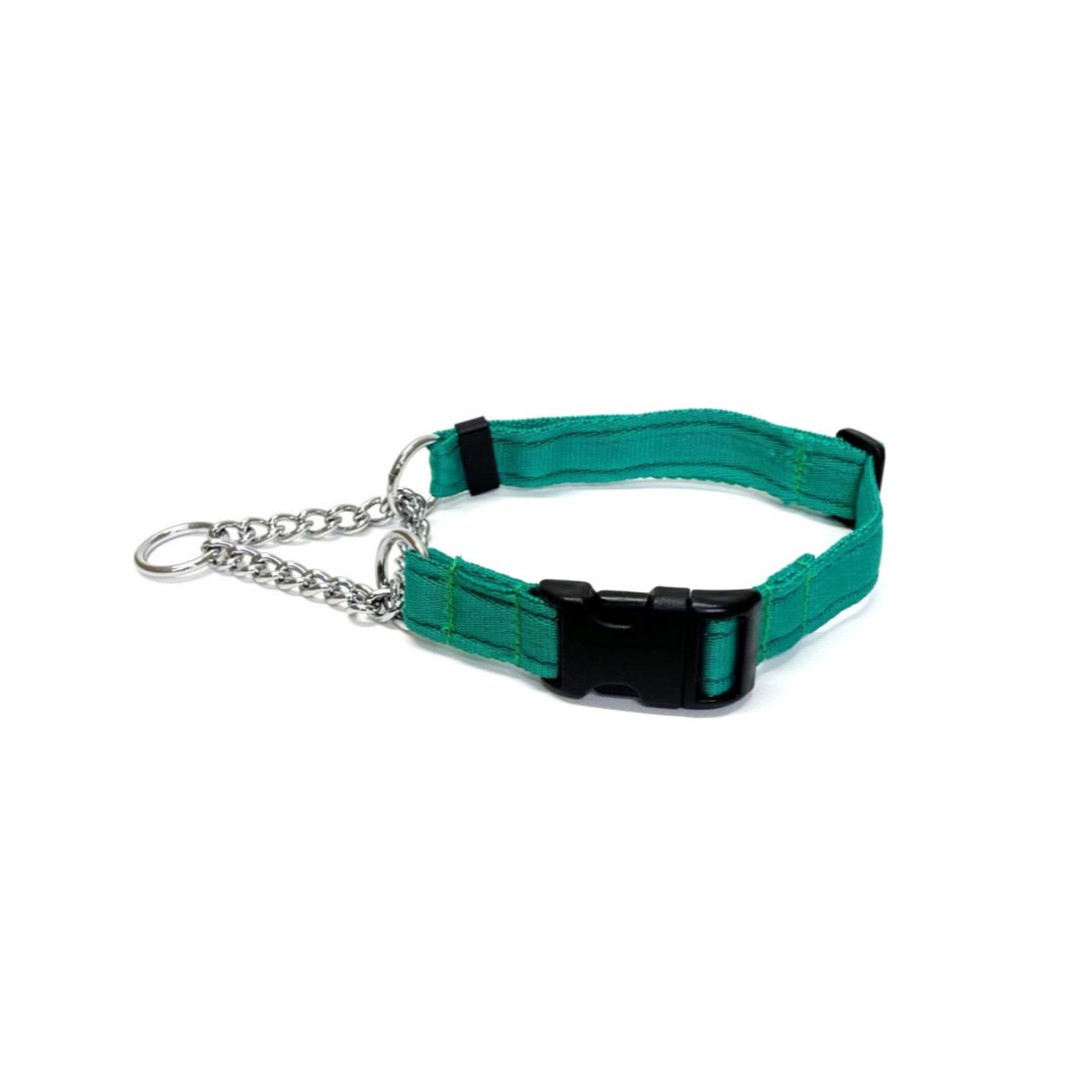 Half Check Chain Dog Collars Adjustable 25mm Wide Cushion Webbing Large X-Large