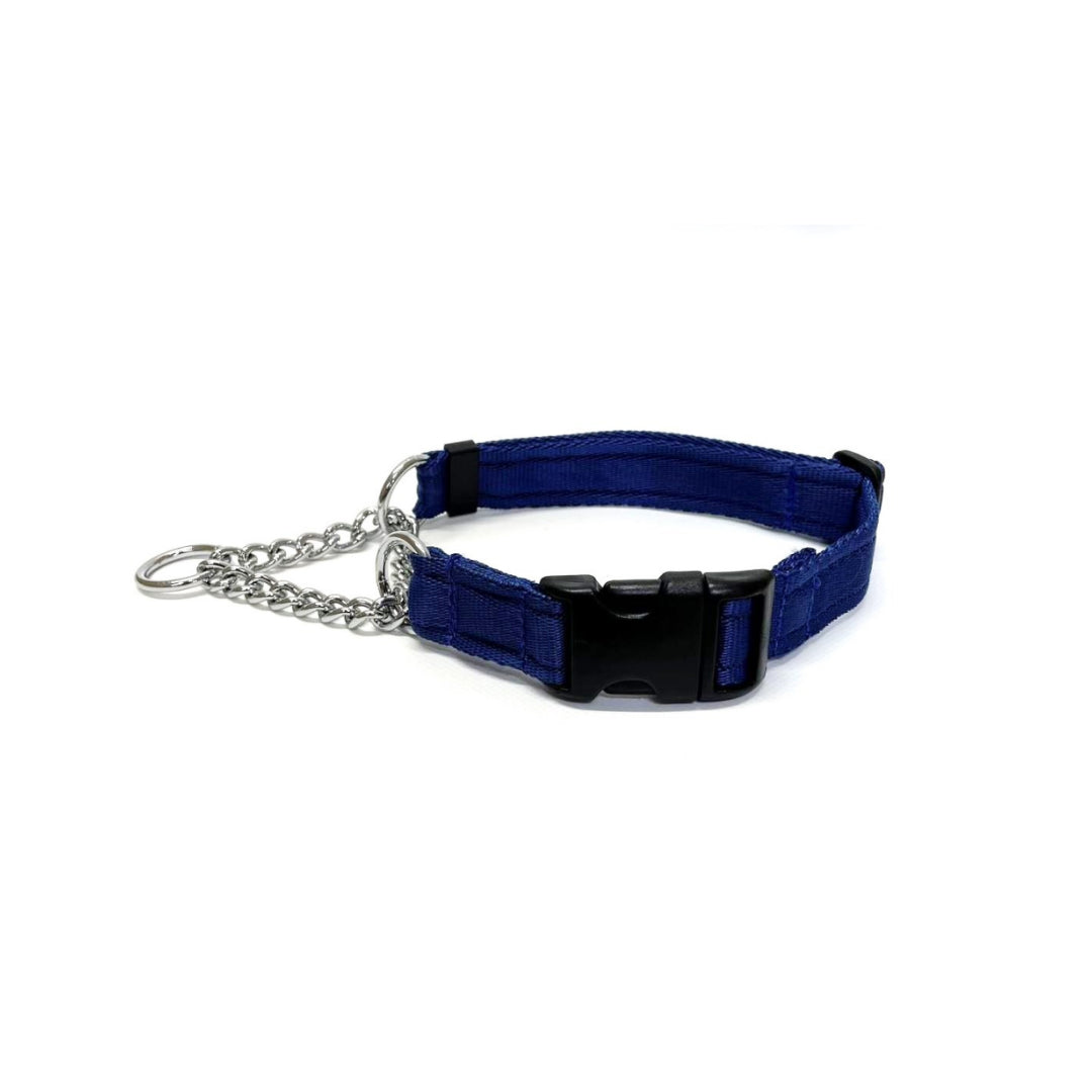 Half Check Chain Dog Collars Adjustable 25mm Wide Cushion Webbing Large X-Large