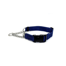 Load image into Gallery viewer, Half Check Chain Dog Collars Adjustable 25mm Wide Cushion Webbing Large X-Large