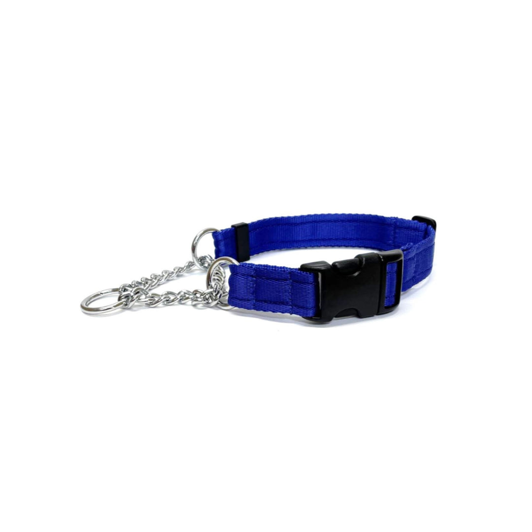 Half Check Chain Dog Collars Adjustable 25mm Wide Cushion Webbing Large X-Large